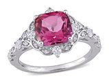 3.04 Carat (ctw) Pink Topaz and White Sapphire Ring in 10K White Gold